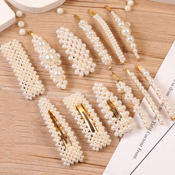 E-accexpert Accessories - 12 Pcs Pearl Hair Clips Large Hair Clips Pins